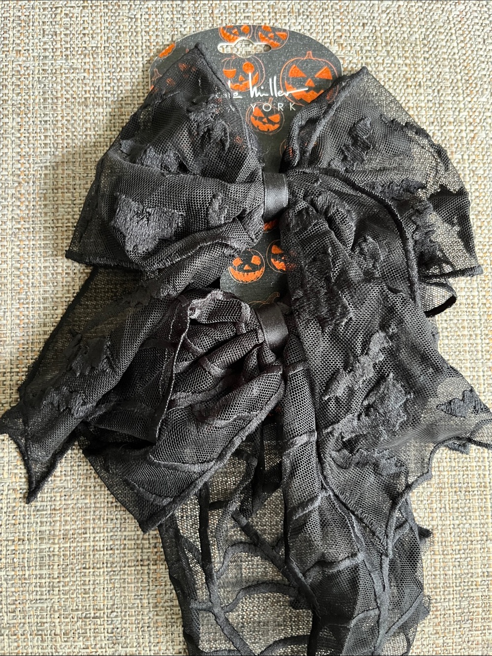 đŚBat& Spider đˇď¸ Black Lace Hair Bow Clips Halloween Hair Bow Set â Black Spooky
